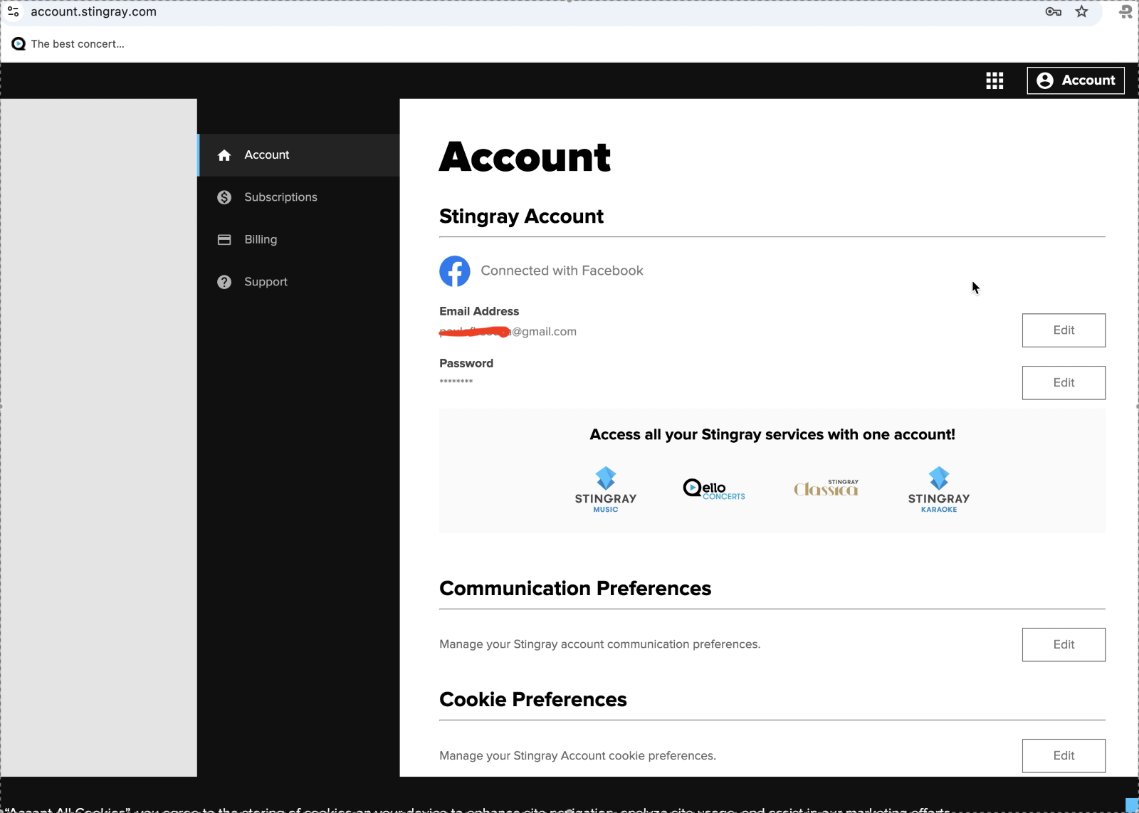 Login with email screen